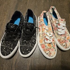 Blowfish Malibu Size 6.5 and  Size 7 Lot of 2  Women Shoes, Floral, Celestial